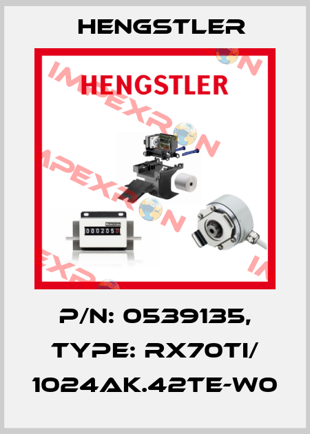 p/n: 0539135, Type: RX70TI/ 1024AK.42TE-W0 Hengstler