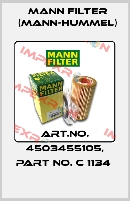 Art.No. 4503455105, Part No. C 1134  Mann Filter (Mann-Hummel)