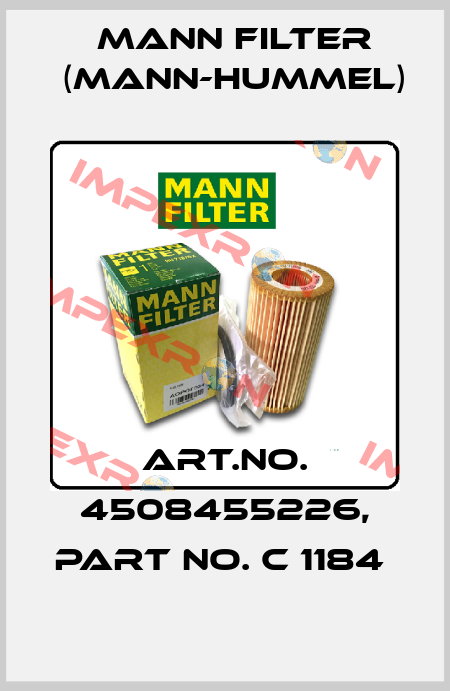 Art.No. 4508455226, Part No. C 1184  Mann Filter (Mann-Hummel)