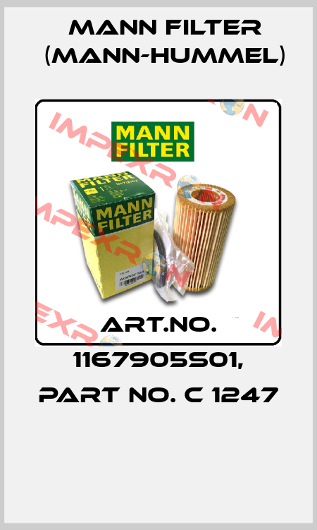Art.No. 1167905S01, Part No. C 1247  Mann Filter (Mann-Hummel)