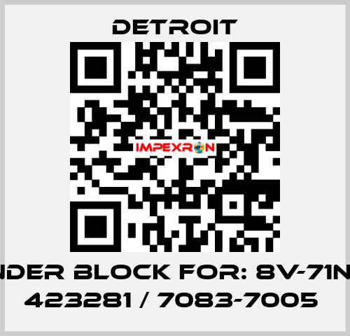 Cylinder Block For: 8V-71N, SVA 423281 / 7083-7005  Detroit