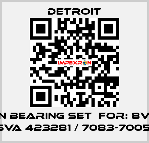 Main bearing set  For: 8V-71N, SVA 423281 / 7083-7005  Detroit