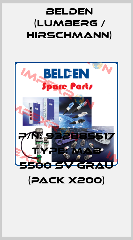 P/N: 932885517 Type: MAB 5500 SV grau (pack x200) Belden (Lumberg / Hirschmann)