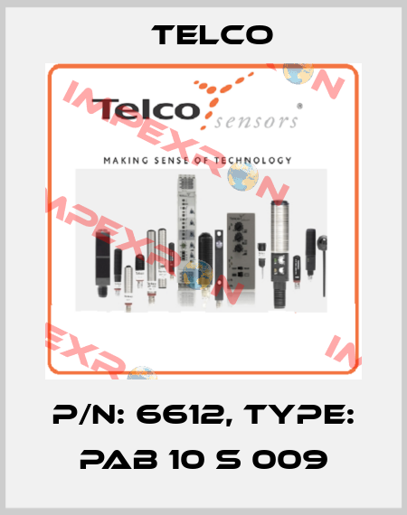 p/n: 6612, Type: PAB 10 S 009 Telco