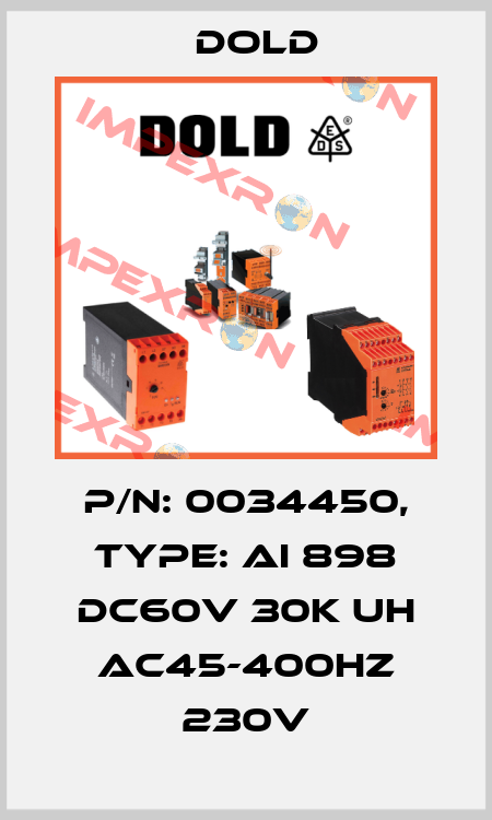 p/n: 0034450, Type: AI 898 DC60V 30K UH AC45-400HZ 230V Dold