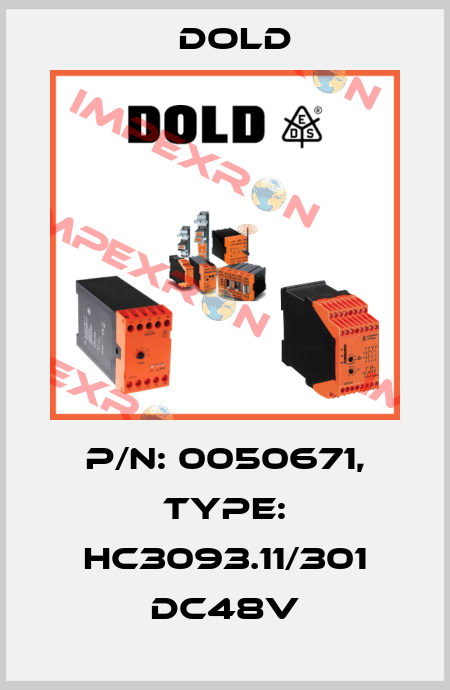 p/n: 0050671, Type: HC3093.11/301 DC48V Dold