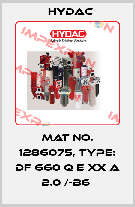Mat No. 1286075, Type: DF 660 Q E XX A 2.0 /-B6  Hydac