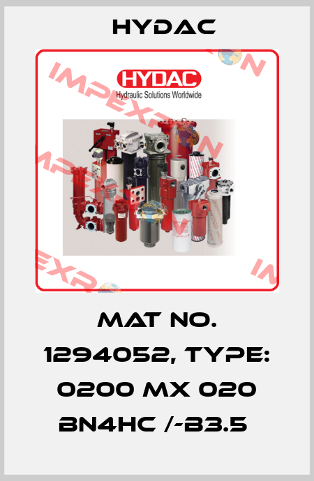 Mat No. 1294052, Type: 0200 MX 020 BN4HC /-B3.5  Hydac