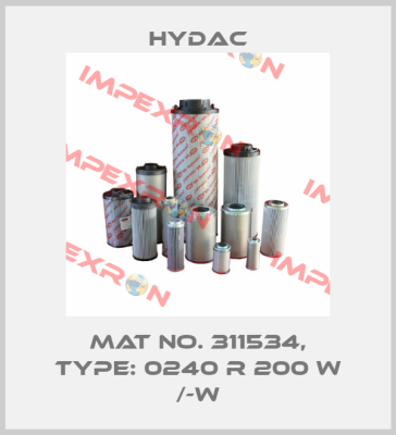 Mat No. 311534, Type: 0240 R 200 W /-W Hydac