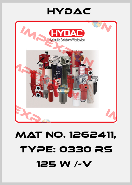 Mat No. 1262411, Type: 0330 RS 125 W /-V  Hydac
