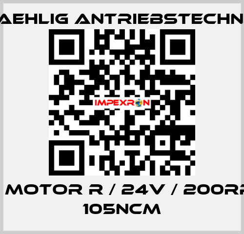 AT120 Motor R / 24V / 200rpm at 105Ncm Kaehlig Antriebstechnik