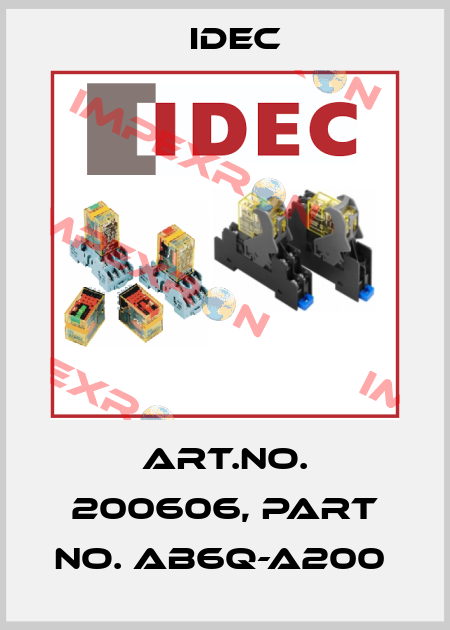 Art.No. 200606, Part No. AB6Q-A200  Idec