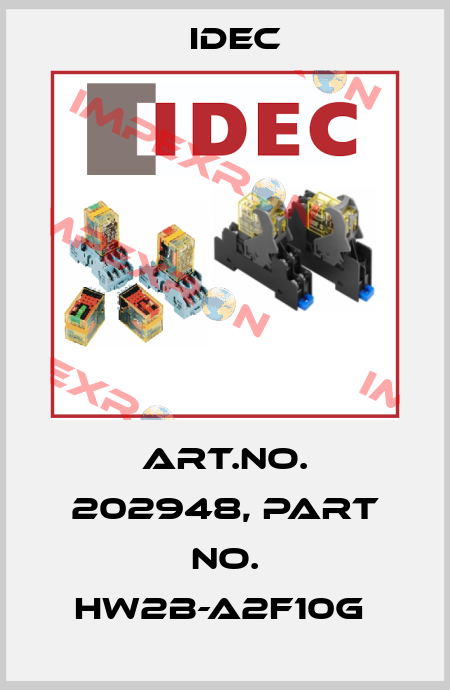 Art.No. 202948, Part No. HW2B-A2F10G  Idec