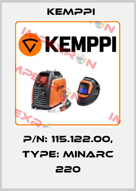 P/N: 115.122.00, Type: MINARC 220 Kemppi