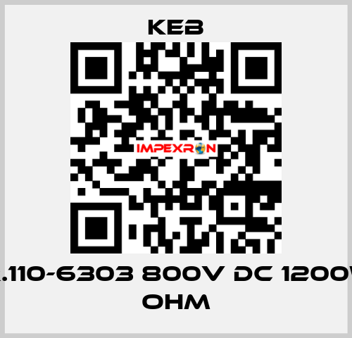 17.BR.110-6303 800V DC 1200W 30 OHM KEB