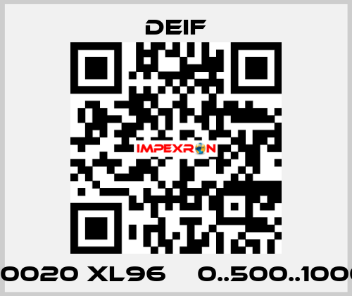 2951170020 XL96    0..500..1000 RPM Deif