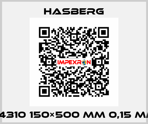 1.4310 150×500 mm 0,15 mm Hasberg