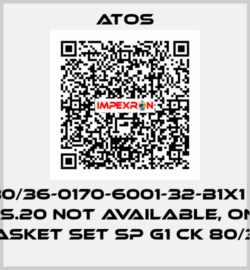 CK-80/36-0170-6001-32-B1X1 for Pos.20 not available, only gasket set SP G1 CK 80/36 Atos