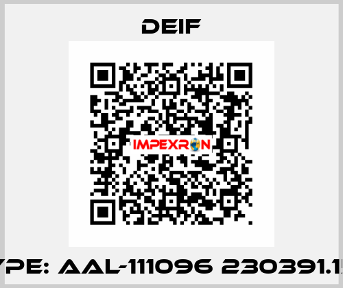 Type: AAL-111096 230391.150 Deif