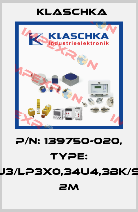 P/N: 139750-020, Type: JSM8U3/LP3x0,34u4,3BK/SM8S3 2m Klaschka