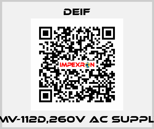 RMV-112D,260V AC SUPPLY  Deif