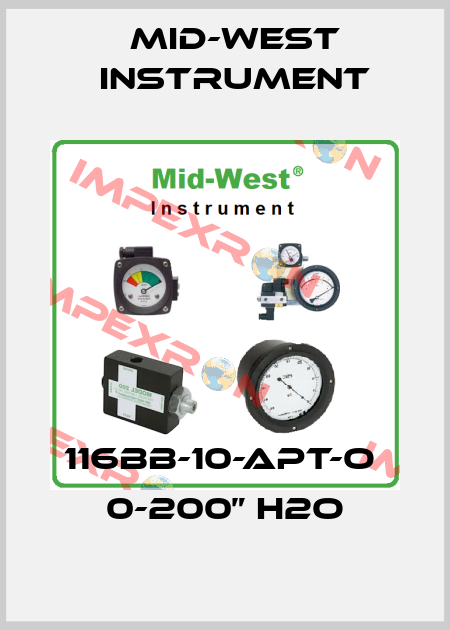116BB-10-APT-O  0-200” H2O Mid-West Instrument