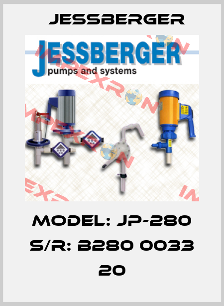 Model: JP-280 S/R: B280 0033 20 Jessberger