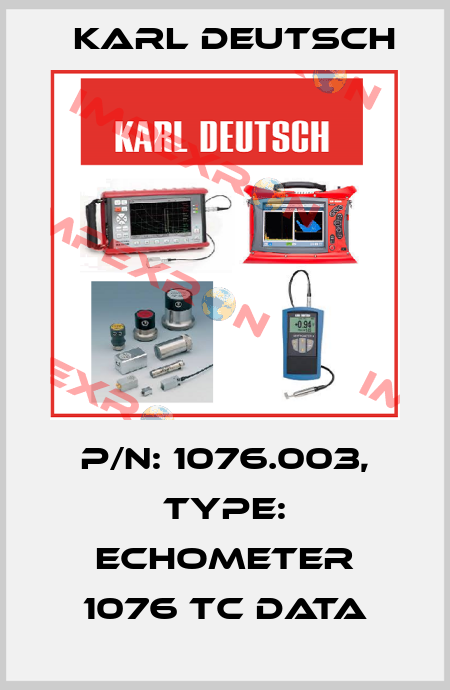 P/N: 1076.003, Type: ECHOMETER 1076 TC Data Karl Deutsch