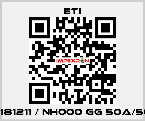004181211 / NH000 gG 50A/500V Eti