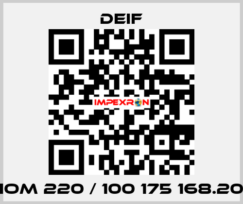 IOM 220 / 100 175 168.20 Deif