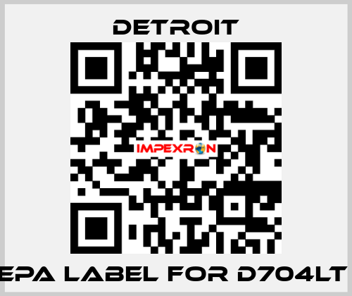 Epa label for D704LT  Detroit