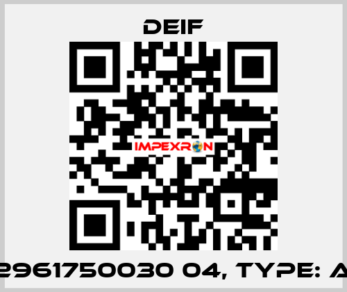 p/n: 2961750030 04, Type: AAL-2 Deif
