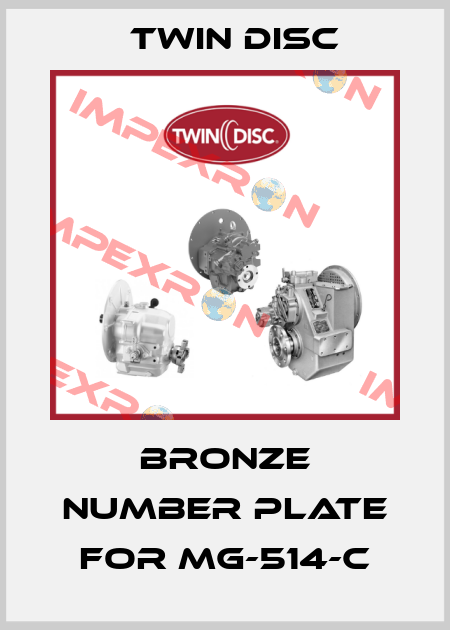 bronze number plate for MG-514-C Twin Disc