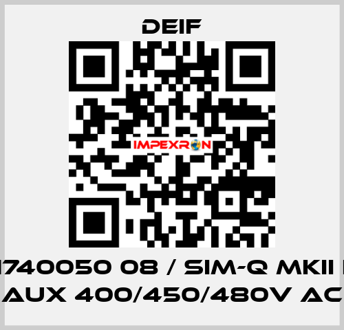 2961740050 08 / SIM-Q MKII LF, V aux 400/450/480V AC Deif