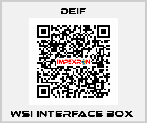 WSI INTERFACE BOX  Deif
