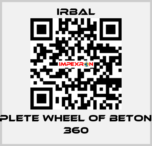 complete wheel of BETONEIRA 360 irbal