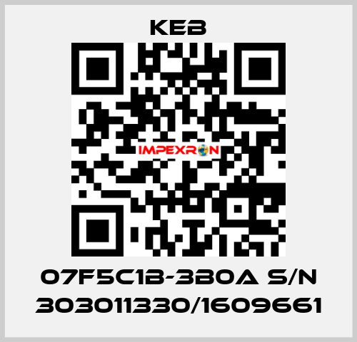 07F5C1B-3B0A S/N 303011330/1609661 KEB