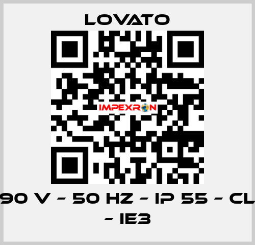 400/690 V – 50 HZ – IP 55 – Cl. F – S1 – IE3 Lovato