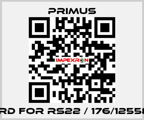 card for RS22 / 176/12558JE Primus