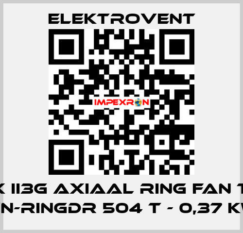 Atex II3G Axiaal ring fan type VN-Ringdr 504 T - 0,37 kW ELEKTROVENT