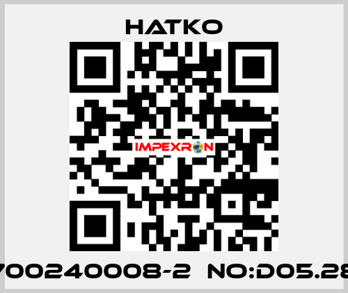 0700240008-2  No:D05.286 Hatko