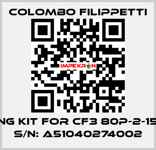 BUSHING KIT FOR CF3 80P-2-150 VX / S/N: A51040274002 Colombo Filippetti