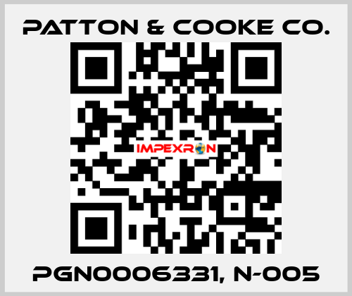 PGN0006331, N-005 Patton & Cooke Co.