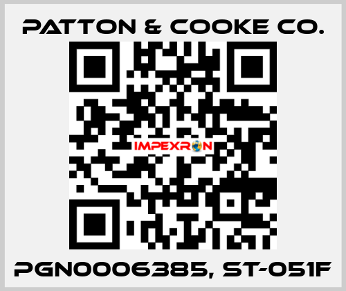PGN0006385, ST-051F Patton & Cooke Co.