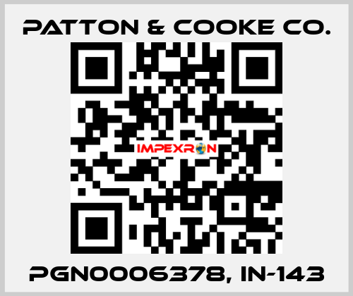 PGN0006378, IN-143 Patton & Cooke Co.
