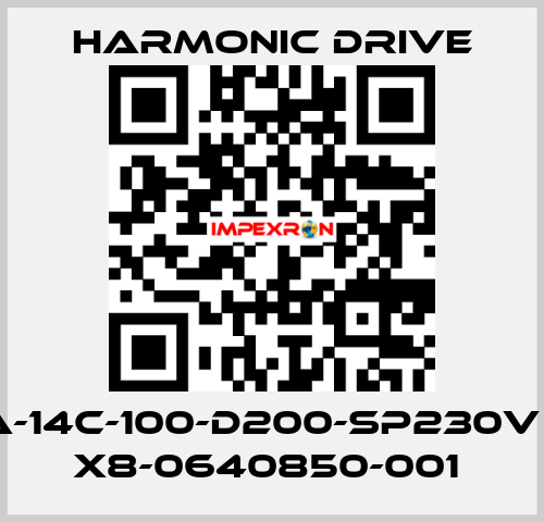 FHA-14C-100-D200-SP230V SN: X8-0640850-001  Harmonic Drive