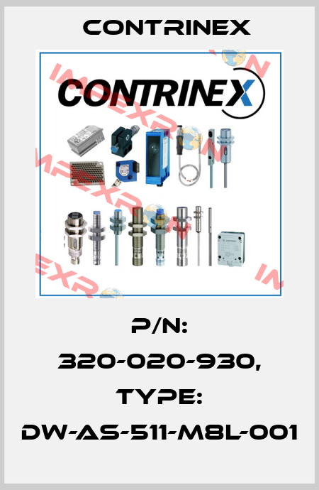 p/n: 320-020-930, Type: DW-AS-511-M8L-001 Contrinex