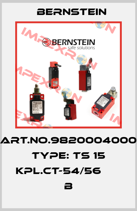 Art.No.9820004000 Type: TS 15 KPL.CT-54/56           B Bernstein