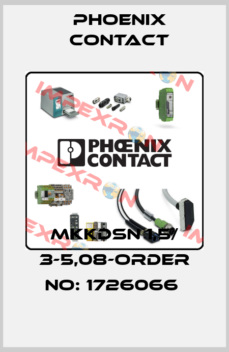 MKKDSN 1,5/ 3-5,08-ORDER NO: 1726066  Phoenix Contact