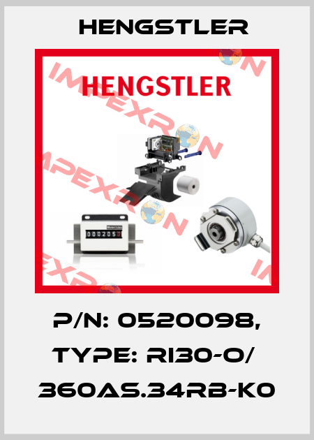 p/n: 0520098, Type: RI30-O/  360AS.34RB-K0 Hengstler
